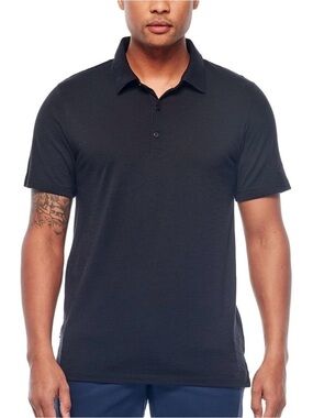 Mens Icebreaker Tech Lite Polo Shirt Size Medium Black Like New Golf Polo